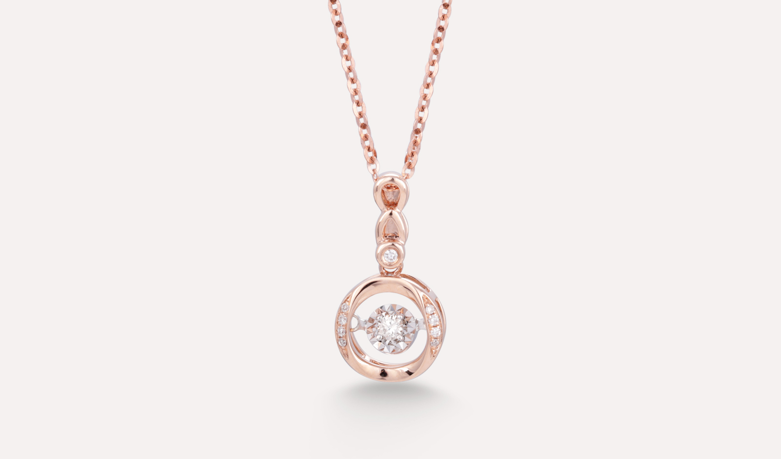 Wishes Rose Gold Necklace Circle Frame - Kooheji Jewellery